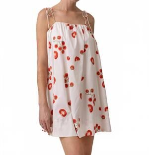 NEW LINE AND DOT tomato patch mini dress in white multi